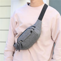 Bolsa De Cintura Impermeable Para Hombres Y Mujeres Bolsa De Deporte Al Aire Libre De Lona Con Cierre De Cremallera Color Sólido Bolsa Bandolera Unisex - details 0