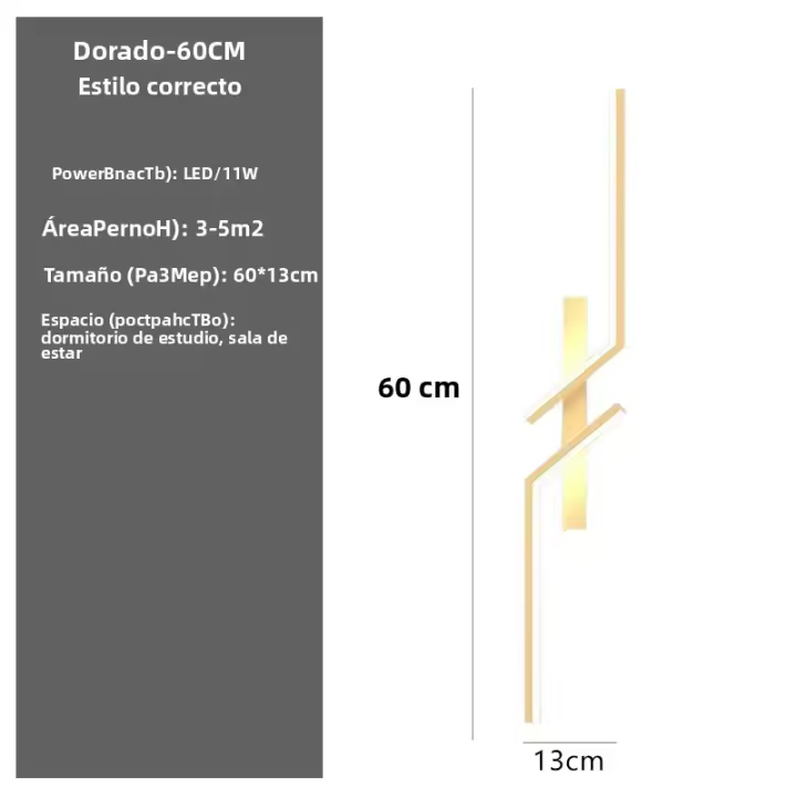 Lámpara De Pared Moderna Minimalista Creativa Con LED Para Dormitorio Sala De Estar Sofá TV Iluminación Ambiental Material Aluminio Negro - 1