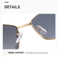 Gafas De Sol Para Mujer Estilo Vintage 2024 Marcas Distintas Marco De Metal Único Punk Gafas De Ojos Unisex Diseño Poligonal - details 15