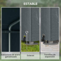 Outsunny Carpa para Herramientas Bicicletas y Motos 1,6x2,2x1,7 m Garaje Portátil con 2 Habitaciones Puerta con Cremallera Impermeable Anti-UV Cochera Portátil para Jardín Gris Oscuro - details 4