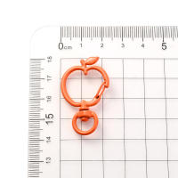 5pcs Gancho De Fruta En Forma De Manzana Con Cierre De Tostón Para Hacer Anillos De Llaveros Y Accesorios De Joyería Hechos De Metal - details 3