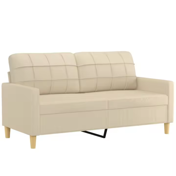 vidaXL Sofá de 2 plazas de tela color crema 140 cm - 1