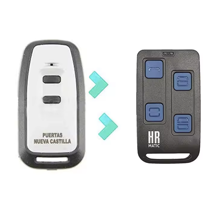 Puertas Nueva Castilla Go Mando de Garaje Universal HR MATIC HR MULTI 3 compatible PUERTAS NUEVA CASTIILLA GO Frecuencias 433 y 868 Mhz Unifique Hasta 4 Mando en 1 - 1