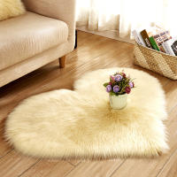 Alfombra De Piel De Oveja En Forma De Corazón Para Dormitorio Alfombra De Zona Suave Y Gruesa Alfombrilla De Silla Decorativa Para Sofá Alfombra De Piso Con Patrón Sólido Antideslizante Resistente Al Desvanecimiento Uso Interior - details 15