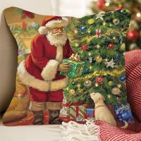 Funda De Cojín Navideña 'Feliz Navidad' Decoración Para El Hogar 2024 Xmas Navidad Regalos Año Nuevo 2025 Polyester/Cotton - details 6
