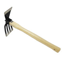 Pala De Jardín Con Mango De Madera Dual Propósito Mini Pala Y Aro Para Rascar Y Enredar Herramientas De Jardinería Para Rascar Y Plantar - details 1
