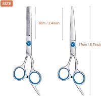 Tijeras Peluquería Profesional,7 Pack/Set 6 "Tijeras de Peluquería Profesional Corte de Pelo de Acero Inoxid con Peine,Barberos or Uso EN EL Hogar, Claro y Agudo - details 0