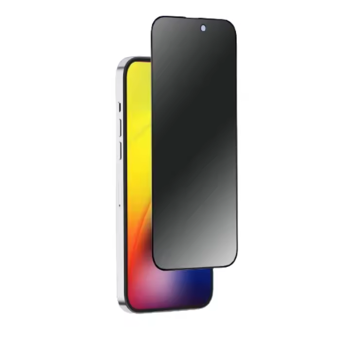 Vokamo Protector de Pantalla de Vidrio Templado 0,25mm Anti Espia 28º para iPhone 14, iPhone 14 Plus, iPhone 14 Pro, iPhone 14 Pro Max Completo Oscuro y Anti Huellas - 1