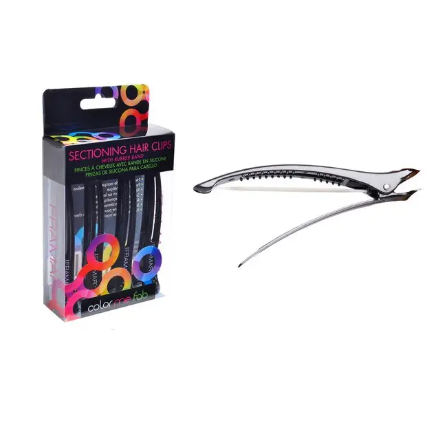 PINZAS DE SILICONA NEGRA PARA CABELLO, 4 UNIDADES - 1