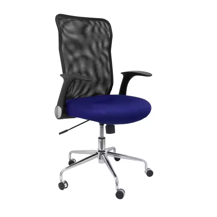 Piqueras Y Crespo Silla Minaya Ergonómica Respaldo Malla Negro Asiento 3D Azul - 1