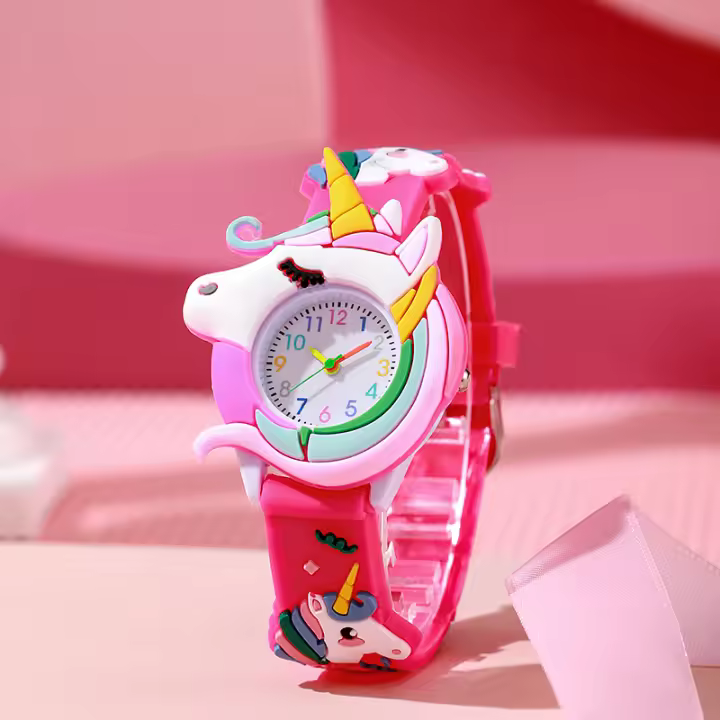 Reloj De Pulsera De Silicona Para Niños Y Niñas Reloj De Regalo Lindo Y Colorido Con Diseño De Animal Movimiento De Cuarzo - 1