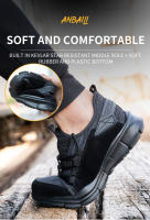 Zapatos De Seguridad Para Hombre Zapatillas De Trabajo Con Punta De Acero Ligeros Botas De Seguridad Antipinchazos Sneakers Con Kevlar - details 1