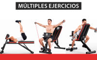 ManiBoom Banco Musculación PLEGABLE Multifuncional con 7 Posiciones Ajustable CARGA 250kg - Banco de Pesas con 2 Bandas de Entrenamiento y Cojín para Bíceps - Banca para Gym en Casa - details 10
