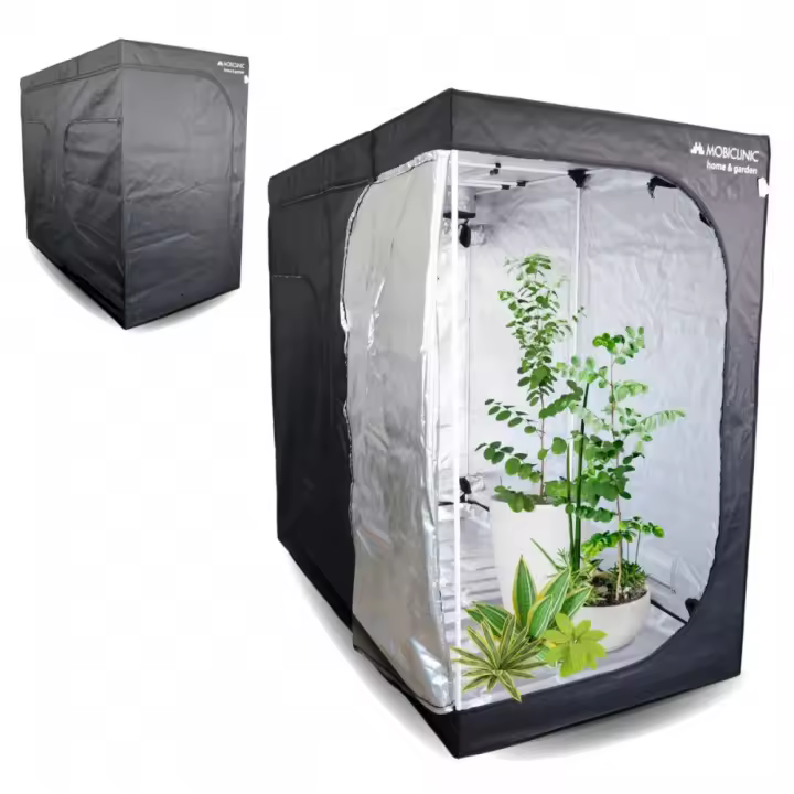 Armario de Cultivo Interior Growbox Mobiclinic® 80x80x160 cm Reflectante Premium Mylar 97% Hidropónico Impermeable Fondo Desmontable Tejido Nylon Grueso Estructura Resistente Grow Tent - 1