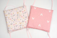 LALA - Juego de ropa de Cama para Cuna de Bebe, barandilla Anticolisión de Algodón de dibujos animados, Conejo Rosa 30*30, extraible y lavable. - details 7