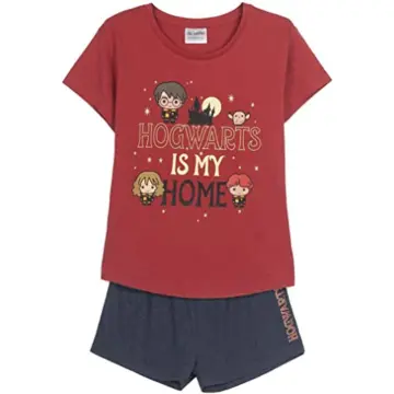 Pijama De Harry Potter Hogwarts Para Mujer - Conjunto De Camiseta Y Pantalón
