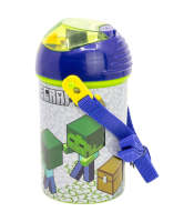 Botella Cantimplora de agua infantil Minecraft 450ml| Cantimplora para niños con correa - details 2