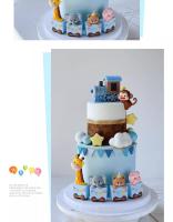 Topper De Pastel De Tren Marrón Con Animales Para Niños Decoración De Cumpleaños Bebé Fiesta De Aniversario Con Giraffa Oso Elefante Mono - details 2