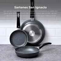 San Ignacio Juego de Sartenes Aluminio Prensado 3 Piezas Negras Soul Marble - details 4