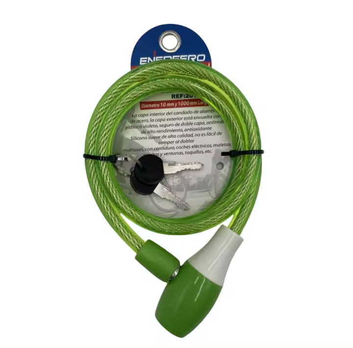 Cerradura de alambre de acero de bicicleta de montaña, cerradura de llave antirrobo de cable de acero volador muerto, equipo de color 10*1000mm cerradura de bicicleta - 1
