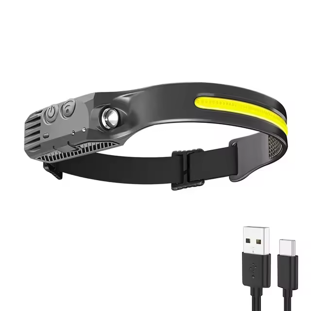 Linterna Frontal LED XPG+COB Con Batería Integrada Multi-función Recargable Por USB 6 Modos Torcha Frontal Para Camping Y Actividades Al Aire Libre - 1