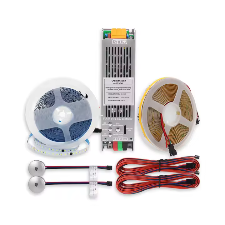 Tira De Luces LED WS2811 Flujo De Agua Corriente 5M 10M SMD 2835 COB Para 24V 400W Controlador Con Sensor De Movimiento PIR Para Escaleras - 1
