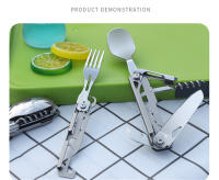 Cuchillo Multifunción Portátil Para Camping Con Cuchara Y Tenedor Incluye Abrebotellas Desplegable Set De Utensilios De Cocina - details 8