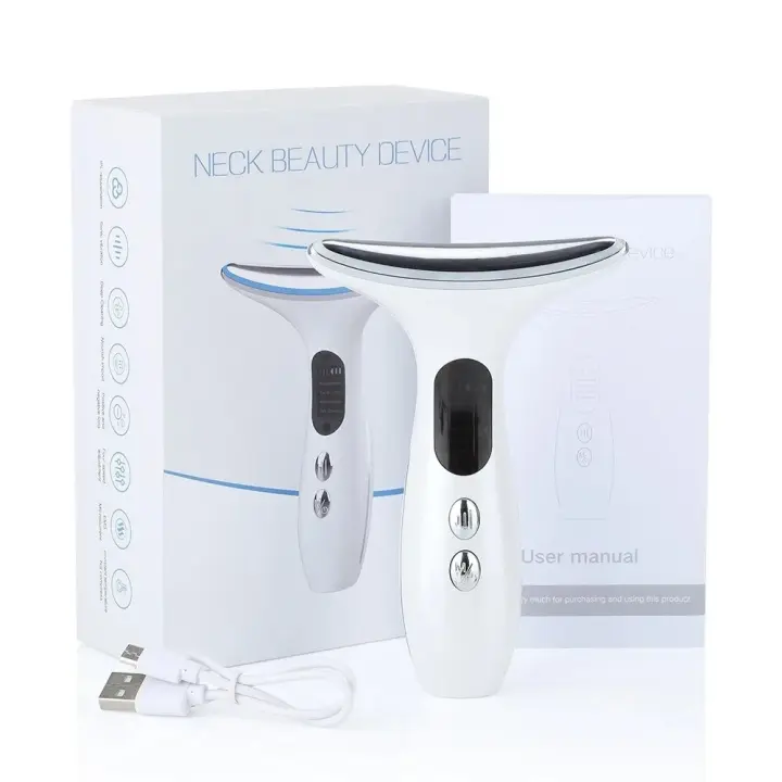 Dispositivo De Belleza Multifuncional 7en1 Lifting Facial EMS RF Microcorriente Rejuvenecimiento De La Piel Masajeador Facial + 3 Colores Eliminación De Doble Mentón - 1