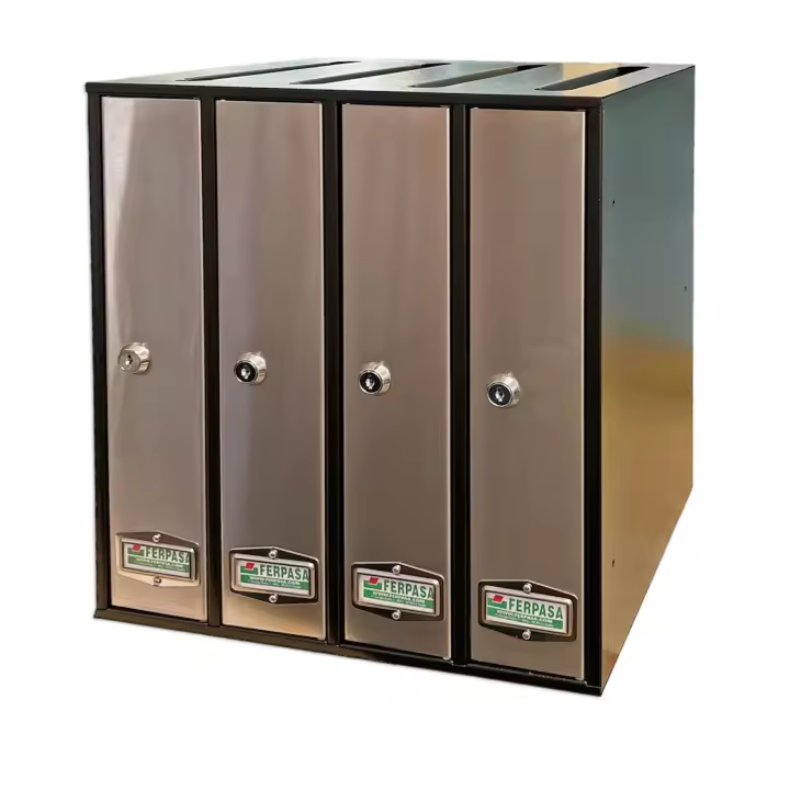 Ferpasa Buzón TOP Acero Termolacado Puerta Inoxidable con Capacidad para Revistas y Sistema Antipesca Modulo 4 - 1