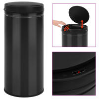 vidaXL Cubo de Basura con Sensor Automático 80 L Acero Inoxidable Papelera Color Plateado,  Negro, y mas - details 1