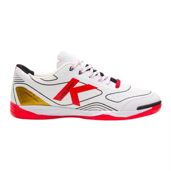 Kelme, Goleiro, Zapatillas, Futbol Sala, Suela Caucho, Cierre Cordones, Hombre, Blanco/Rojo 055165_140// - 1