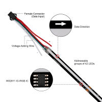 Tira De Luz LED COB RGB+IC WS2811 Direccional 420LEDs/m Color Sueño Alta Densidad Flexible RA90 Para Decoración De Interiores - details 4