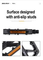 Pedal De Bicicleta BOLANY De Nylon Antideslizante Impermeable Y a Prueba De Polvo Para Montaña Doble Soporte Accesorios De MTB - details 5
