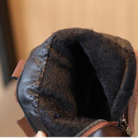 Botas Cortas Para Niños Y Niñas Estilo Británico Antideslizantes Con Cierre De Cremallera Lateral Material De Cuero Resistentes Al Desgaste Para Todas Las Estaciones - details 7
