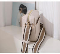 Bolso De Hombro Para Mujer En Cuero Sólido Con Correa Ancha De Tela Bolso Cruzado De Moda Con Cierre De Cremallera Bolsa De Mano Versátil - details 16