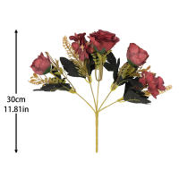 Retro Lirio De Otoño Artificial En Seda Para Boda Decoración De Navidad Y Hogar Peonía Y Esterilla Flores Falsas Accesorios De Fiesta - details 2