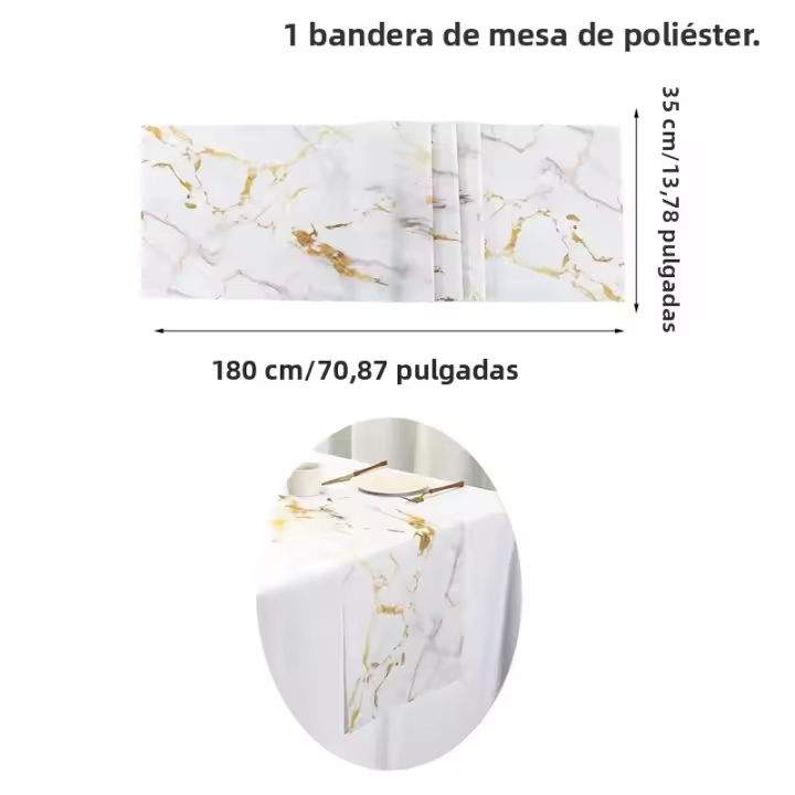 Corredor De Mesa Con Textura De Mármol Blanco Gris Oro Para Cocina Comedor Sofa Mesa De Noche Hogar Tablerunner De Textura - 1