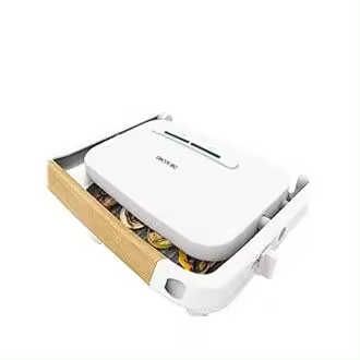 Cecoetc 3496 Rock'nGrill 1300 Wood W Parrilla eléctrica con revestimiento de piedra RockStone Base antideslizante y 1300 W de potencia. - 1