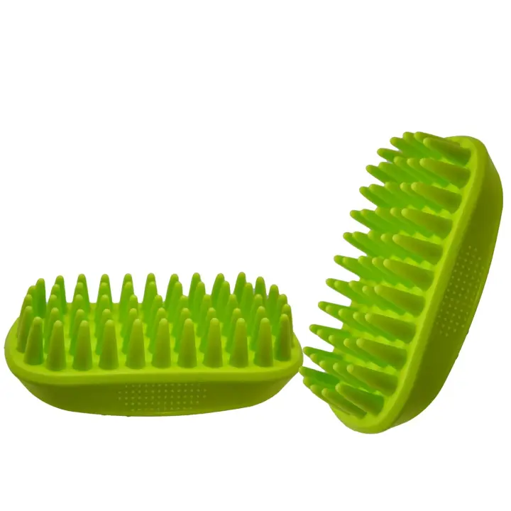 Cepillo Verde - Silicona Suave - Pelo Mediano a Largo - Fácil de Limpiar - 1