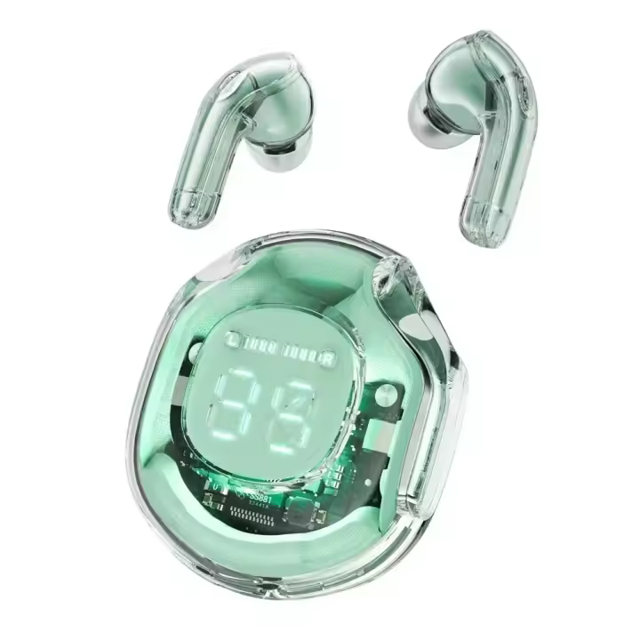 T8 pro Auriculares Bluetooth TWS Con Pantalla Digital LED Inalámbricos In-ear Para Xiaomi Huawei iPhone Auriculares Con Cancelación De Ruido Y Luz LED Transparente - 1