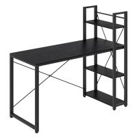 Escritorio con Estantes Ajustables a Derecha o Izquierda - Mesa de Ordenador para Oficina en Casa o Estudio, Fácil Montaje, Negro Ébano o Marrón Rústico, 137 cm de largo - details 7
