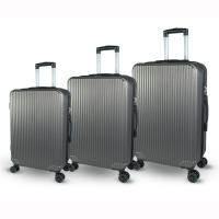 DreamTravel Juego de 3 Maletas con Diseño a Rayas Modernas (20"+24"+28") - Equipaje Rígido Antiarañazos, 7 Colores Vivos (Negro/Rojo/Azul/Azul Militar/Rosa/Gris/Cafe) | 360° Ruedas Silenciosas + Cerradura TSA  - Ideal para viajes Familiares - details 1