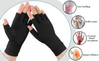 Guantes De Compresión De Cobre Para Artritis Mejora El Alivio Del Dolor De La Articulación Y Alivia Las Doloridas En El Síndrome Del Túnel Carpiano Guantes De Compresión De Cobre Para Mujer Talla Grande - details 1