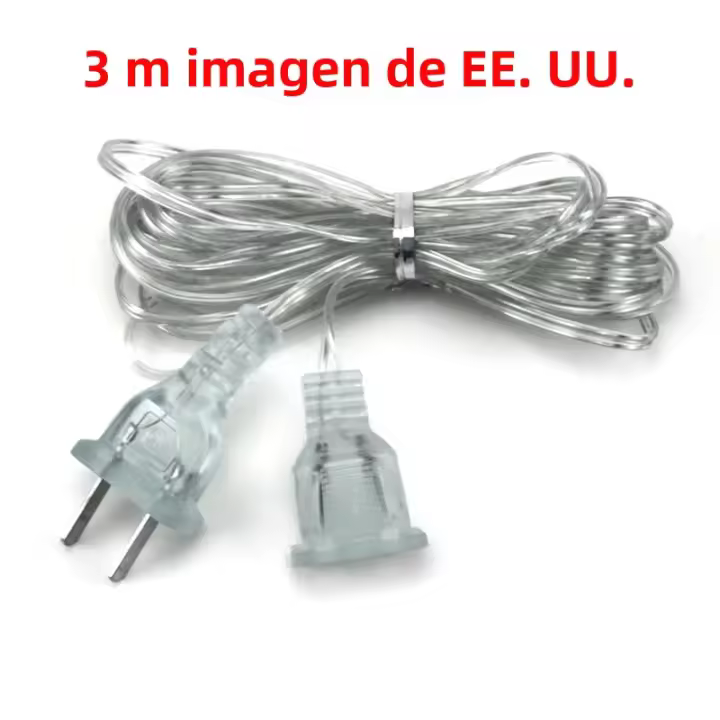 Cable De Extensión De Poder 3M 5M Para Luces Navideñas LED Con Interruptor Estándar EU/US Plug Cuerda De Luces De Navidad Para Cortinas - 1