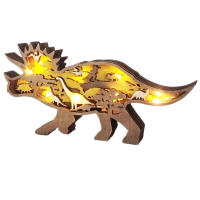 Wolf Totem Decorativo De Madera Vacío Navidad Animal Creatividad Adorno De Escritorio Para Coche Decoración LED Para Sala De Estar - details 18