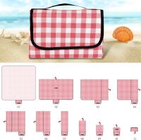 Manta de picnic impermeable para playa, 200 x 200 cm, lavable, ligera , con asa, color rojo a cuadros - details 4