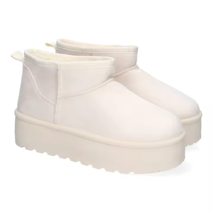 PuntoSalao Botines australianos con plataforma y pelo para mujer color blanco 6BKA - 1