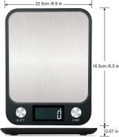 Báscula De Cocina 15Kg/1g Electrónica Digital Con Diseño De Acero Inoxidable Para Medir Alimentos Y Pasteles Escala Inteligente Para Café - details 1