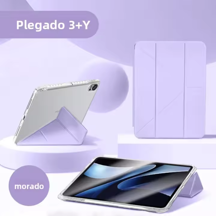 Funda De Cuero Para Tableta Samsung Galaxy Tab S11 Con Portador De Lápiz Y Soporte De Acrílico Transparente Protector Antichoque - 1
