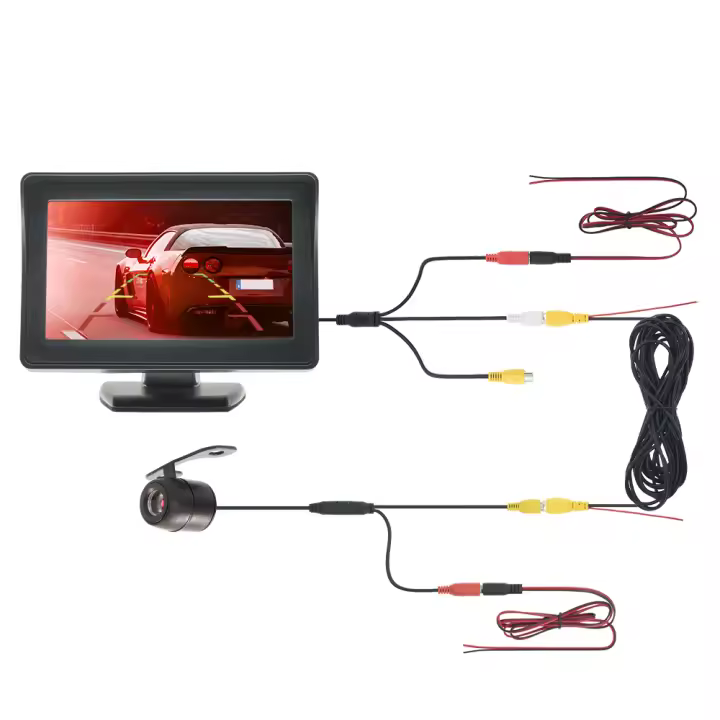 Cámara De Retrovisores LED HD MJDOUD Con Pantalla De Monitor Para Coche 9-36V Para Parqueo Pantalla De 4.3 Pulgadas - 1